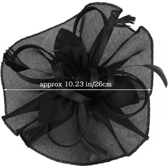 ? Poememgi Feather Headwear Women Black Fascinator Top Flower Church Cocktail